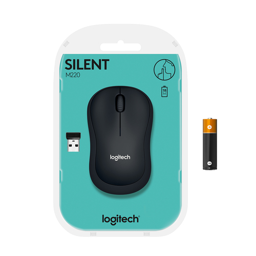 Logitech M220 Silent Maus Büro Beidhändig RF Wireless Optisch 1000 DPI