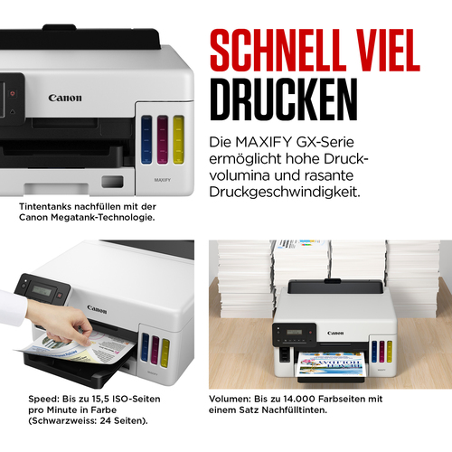 Canon MAXIFY GX7050 MegaTank Farb-Tintenstrahl-Multifunktionssystem mit WLAN und nachfüllbaren Tintentanks Canon MAXIFY GX7050 MegaTank Farb-Tintenstrahl-Multifunktionssystem mit WLAN und nachfüllbaren Tintentanks