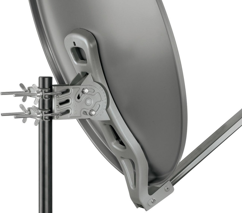  Schwaiger SPI710.1 Aluminium - Anthrazit Satellitenschüssel 80 cm (Camping Koffer, Single LNB, Anschlusskabel, Montagematerial)