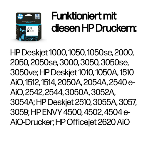 HP 301 Schwarz Original Druckerpatrone