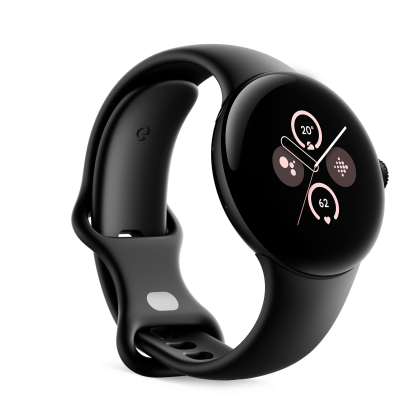 Google Pixel Watch 2, WiFi, Aluminiumgehäuse in Matte Black / Sportarmband in Obsidian Smartwatch