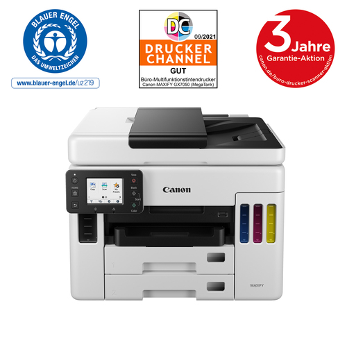 Canon MAXIFY GX7050 MegaTank Farb-Tintenstrahl-Multifunktionssystem mit WLAN und nachfüllbaren Tintentanks Canon MAXIFY GX7050 MegaTank Farb-Tintenstrahl-Multifunktionssystem mit WLAN und nachfüllbaren Tintentanks