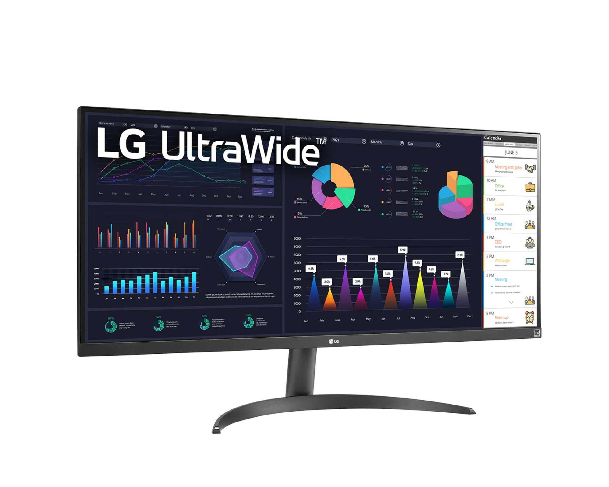 LG UltraWide 34WQ500-B Schwarz 34 Zoll Full-HD Monitor IPS 100 Hz 5 ms (DisplayPort, HDMI, neigbar, AMD FreeSync)