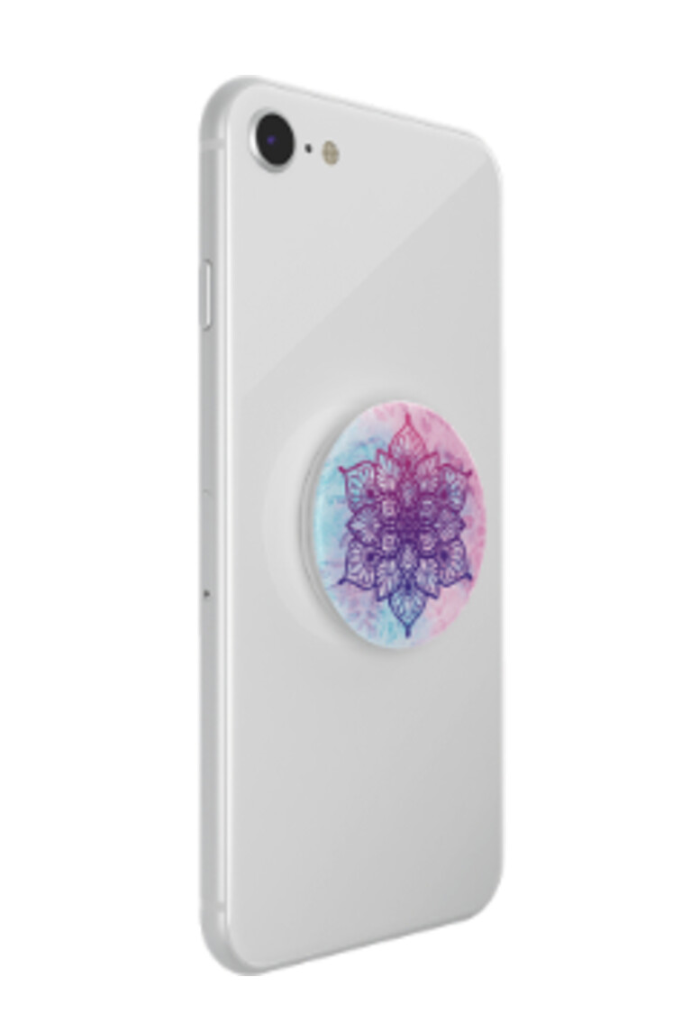  POPSOCKETS PopGrip Rainbow Nirvana (Violettes Mandala auf pastellfarbener Vignette (austauschbares Design))