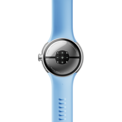 Google Pixel Watch 2, WiFi, Aluminiumgehäuse in Polished Silver / Sportarmband in Bay Smartwatch