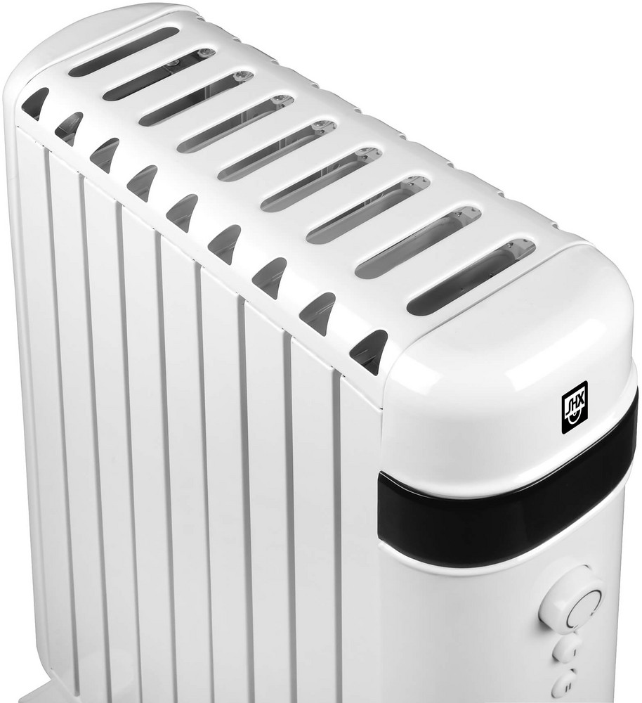 SHX Radiator SHX30ROF2000, bis 2.000 Watt, 2 Heizstufenstufen: 1.000W / 2.000 Watt, 9 Rippen, ölfrei, Raumthermostat, Überhitzungsschutz, Thermosicherung, Umkippschutz, glänzend-weiß