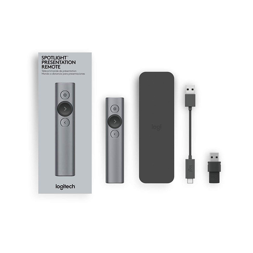 Logitech Spotlight Funk-Presenter Bluetooth/RF Grau