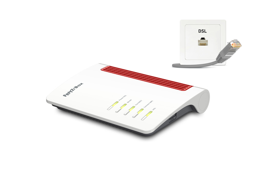 Box FRITZ! 7530 AX WLAN-Router Gigabit Ethernet Dual-Band (2,4 GHz/5 GHz) Grau, Rot, Weiß