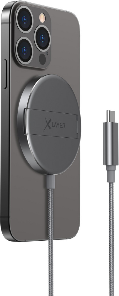  XLayer MagFix Pro Wireless Charging Stand magnetisch 15W Space Grey Kabelloses Ladegerät