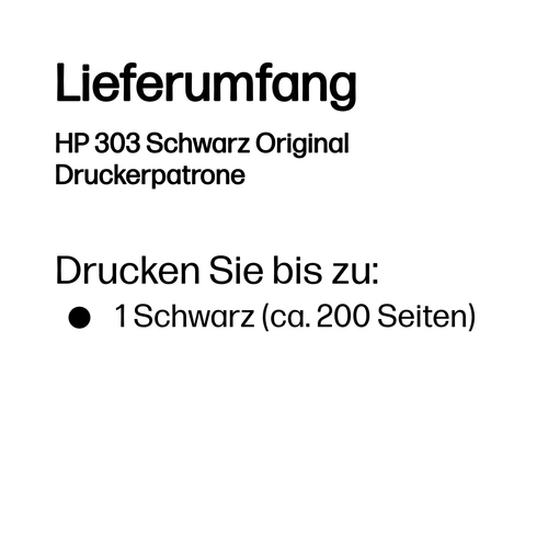HP 303 Schwarz Original Druckerpatrone