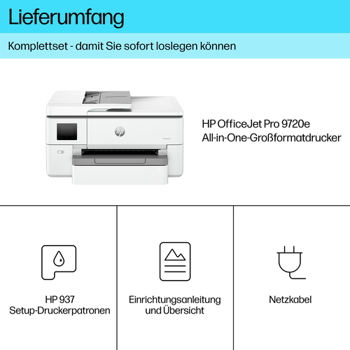 HP OfficeJet Pro 9720e Wireless All-in-One Farbe Drucker, Beidseitiger Druck; Kopierer, Scanner HP OfficeJet Pro 9720e Wireless All-in-One Farbe Drucker, Beidseitiger Druck; Kopierer, Scanner