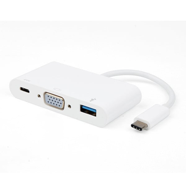  VIVANCO USB Type-C™ – VGA Adapter 3in1, weiß