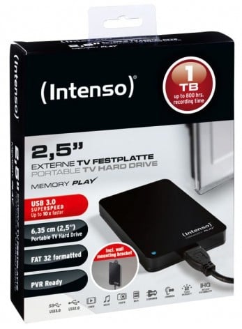  INTENSO Memory Play 2,5 Zoll 1TB inkl. TV-Halterung Externe HDD-Festplatte