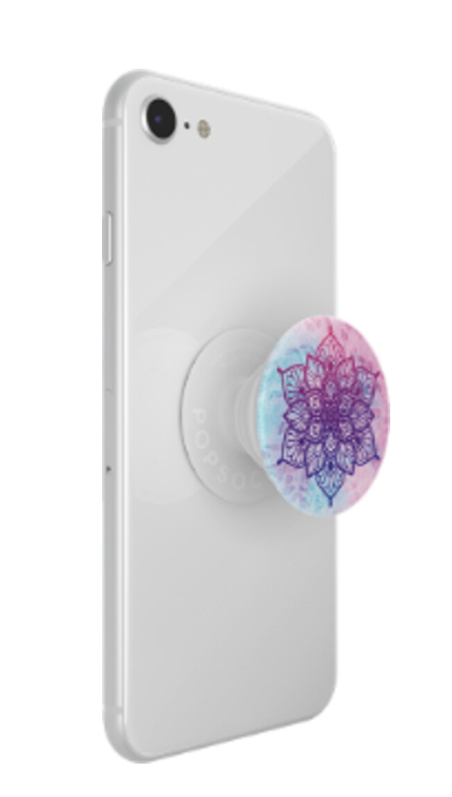  POPSOCKETS PopGrip Rainbow Nirvana (Violettes Mandala auf pastellfarbener Vignette (austauschbares Design))