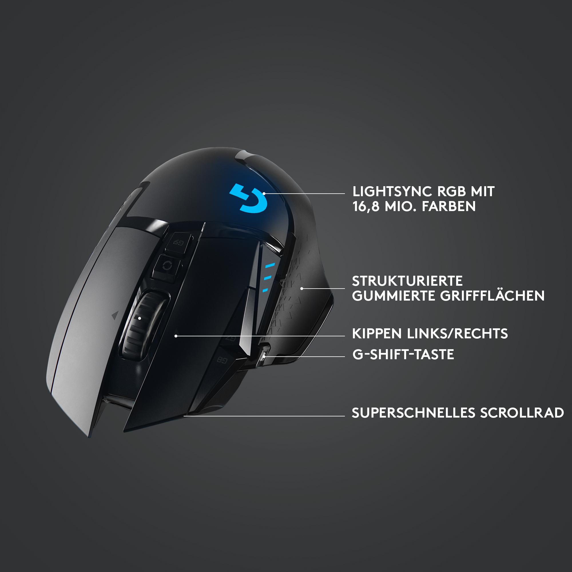 Logitech G502 Lightspeed Gaming-Maus (schwarz / kabellos / 16000 dpi / Bluetooth)
