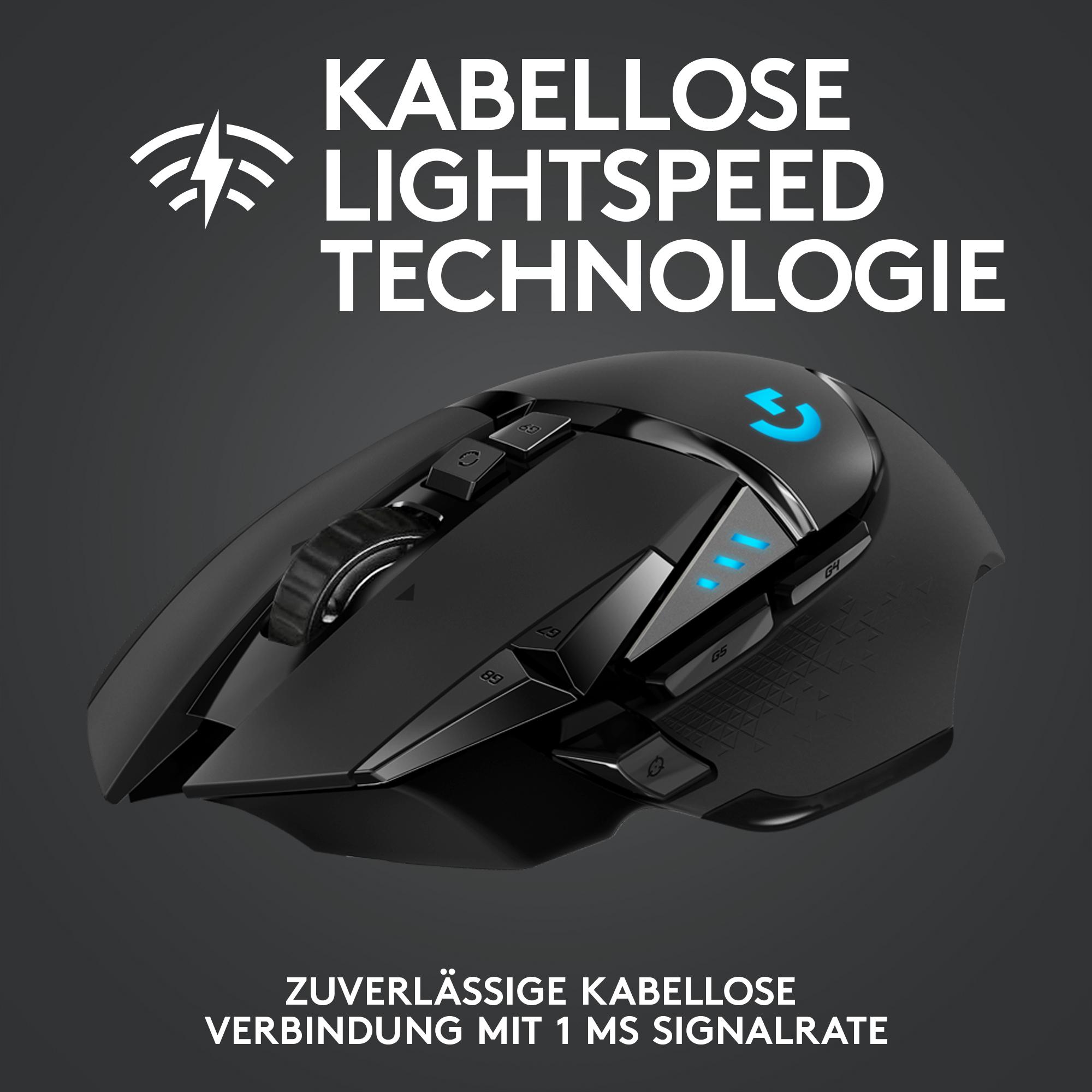 Logitech G502 Lightspeed Gaming-Maus (schwarz / kabellos / 16000 dpi / Bluetooth)