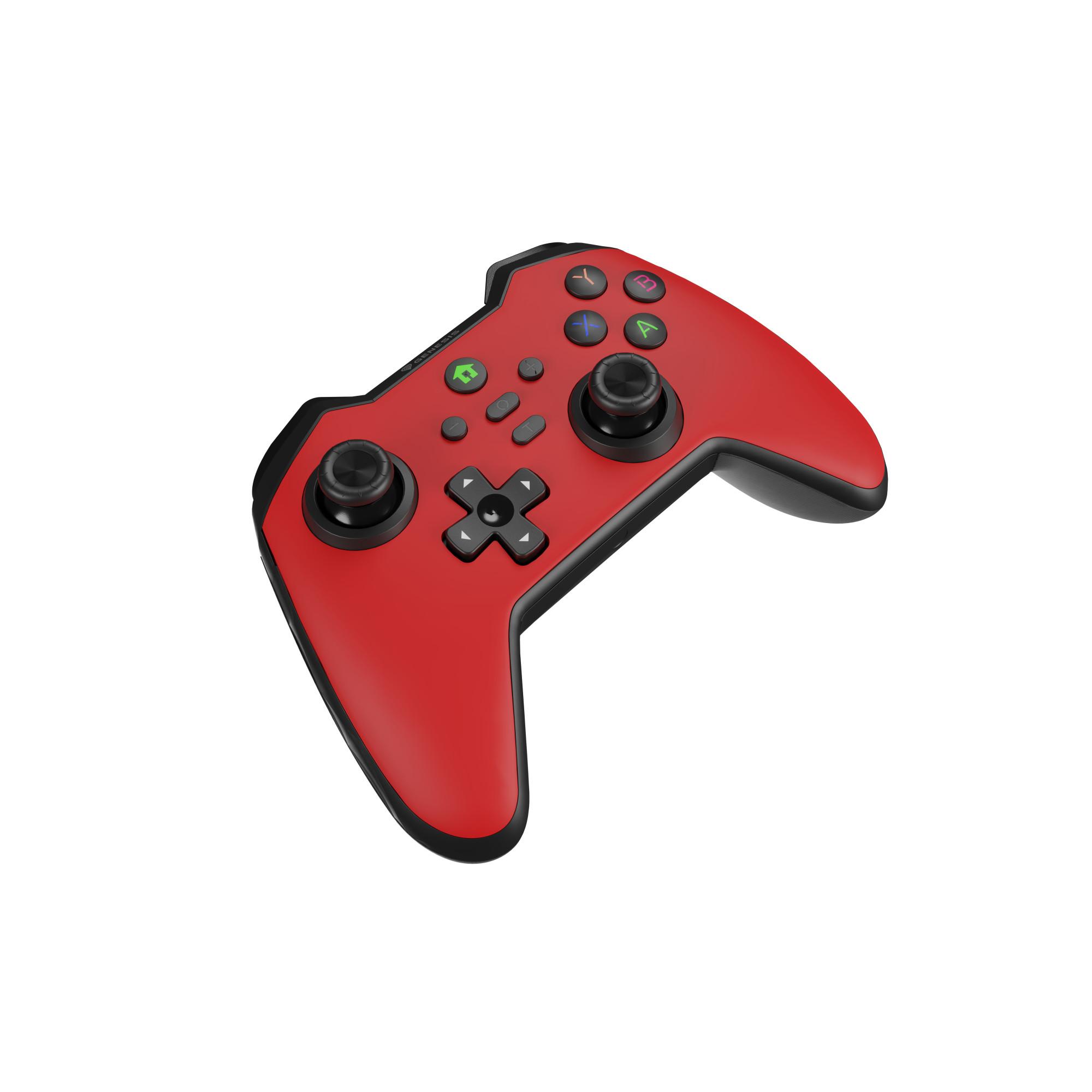 Genesis Mangan 400 Wireless Controller, Rot (Analog / Digital, Android, MAC, Nintendo Switch, PC, iOS, Bluetooth, NJG-2102)