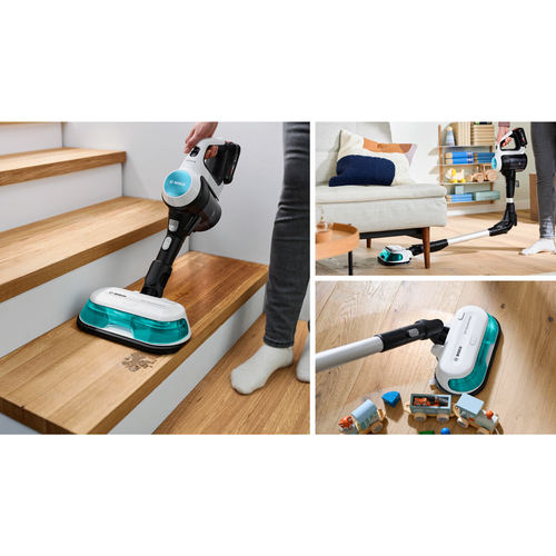 Bosch BKS71HYG3 Stabstaubsauger/Elektrischer Besen 2-in-1-Stabstaubsauger Akku Trocken&Nass HEPA Beutellos Schwarz, Weiß 3 Ah