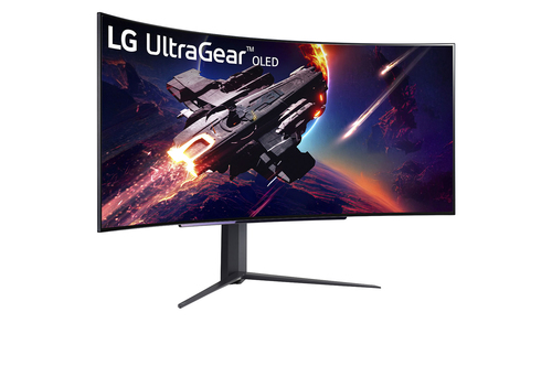 LG Gaming-Monitor UltraGear 45GR95QE-B Schwarz 45 Zoll WQHD OLED 240 Hz 0,03 ms (HDR 10, HDMI, DisplayPort, höhenverstellbar, Freesync Premium, G-Sync)