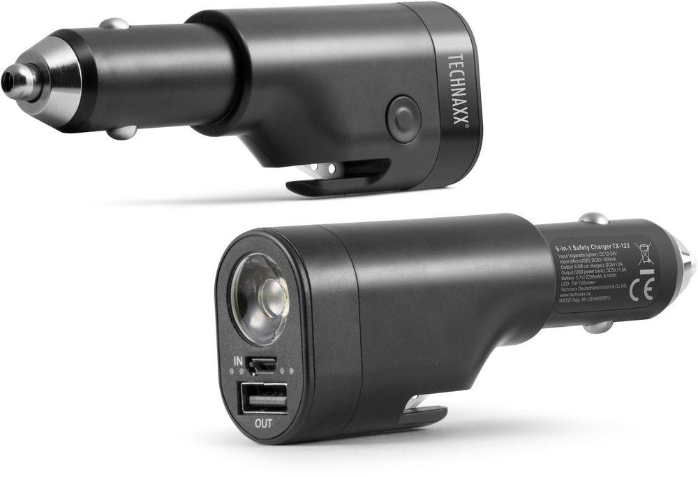  TECHNAXX 6-in-1 Safety Car Charger TX-123