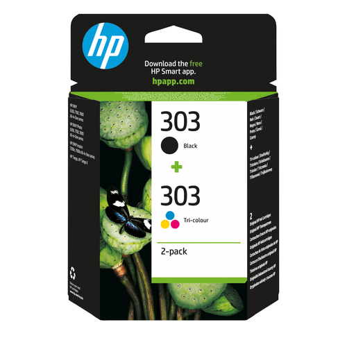 HP 303 2er-Pack Schwarz/Cyan/Magenta/Gelb Original Tintenpatronen