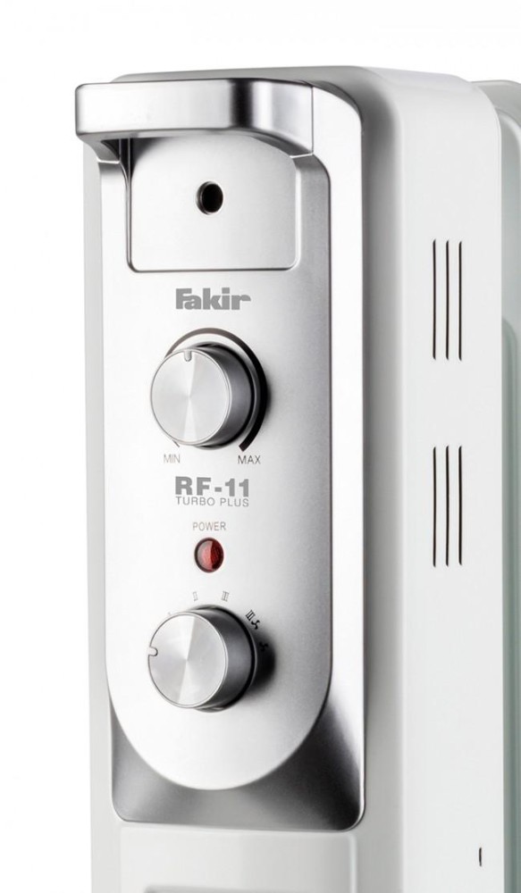  Fakir Ölradiator RF-11 Turbo Plus, bis 2900 W, 4 Heizstufen, 11 Heizrippen, Turbo-Gebläse, Thermostat, Frostschutz, Tragegriff, Rollen