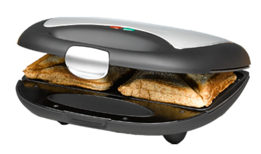  ROMMELSBACHER ST 710 schwarz/silber Sandwichmaker (2 Sandwiches, 700 W, Edelstahl, Diagonalsteg, Antihaftbeschichtung)
