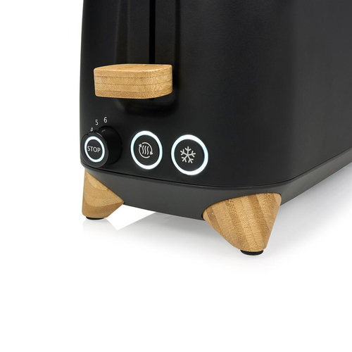 Princess 142361 6 2 Scheibe(n) 1000 W Schwarz, Silber, Holz
