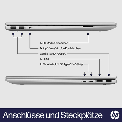 HP ENVY 17-cw0606ng Intel® Core™ i7 i7-13700H Laptop 43,9 cm (17.3") Full HD 16 GB DDR4-SDRAM 1 TB SSD Wi-Fi 6E (802.11ax) Windows 11 Home Silber