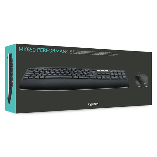 Logitech MK850 Performance Tastatur Maus enthalten RF Wireless + Bluetooth QWERTZ Deutsch Schwarz