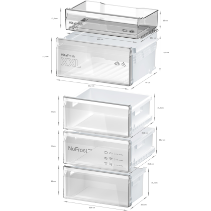 BOSCH KGN39EIAF Kühl-Gefrier-Kombination (Freistehend, EEK A, 363 l Nutzinhalt, Display, Total No Frost, 3 Gefrierschubladen, 60 cm Breite, 203 cm Höhe, Gebürsteter Stahl)