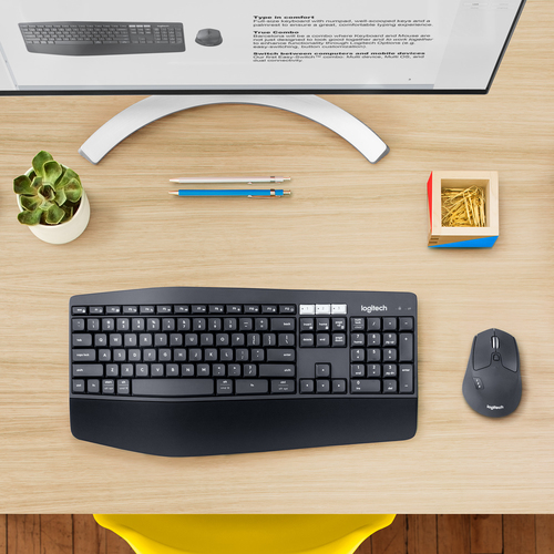 Logitech MK850 Performance Tastatur Maus enthalten RF Wireless + Bluetooth QWERTZ Deutsch Schwarz