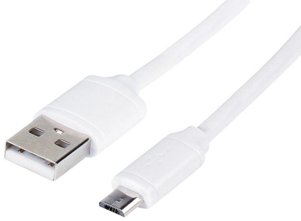  VIVANCO Charging Cable, Micro-USB Daten- u. Ladekabel, 0,5m (61321), weiß USB auf Micro-USB Kabel