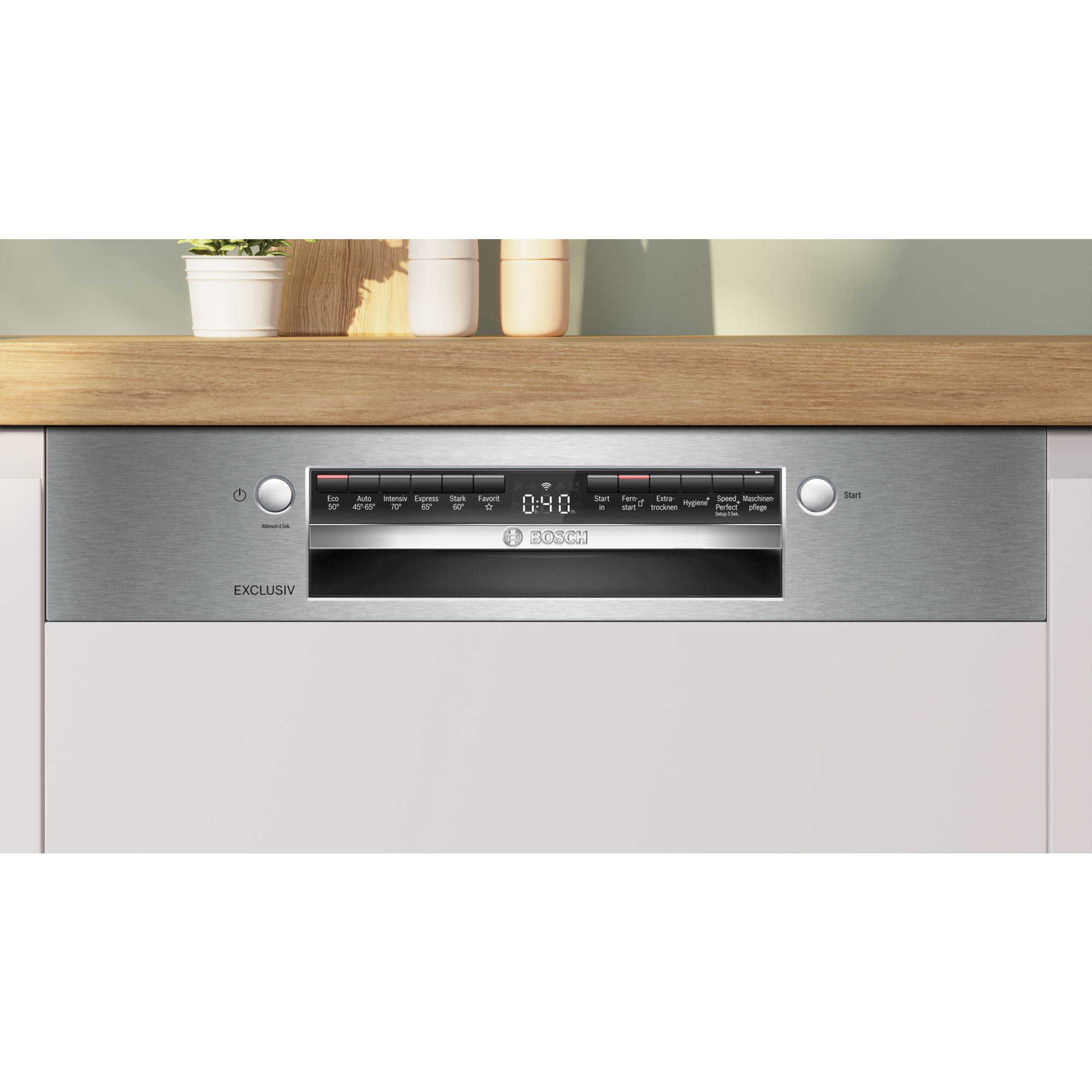 BOSCH SMI4EUS00D Serie 4 Einbau-Geschirrspüler integriert 60 cm (B, Integrierbar, Besteckkorb, 13 Maßgedecke, 44 dB, AquaStop, Home Connect, WLAN)