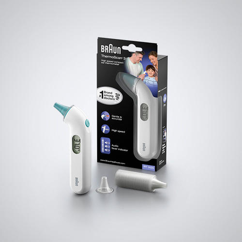 Braun ThermoScan 3 Kontakt Weiß Ohr