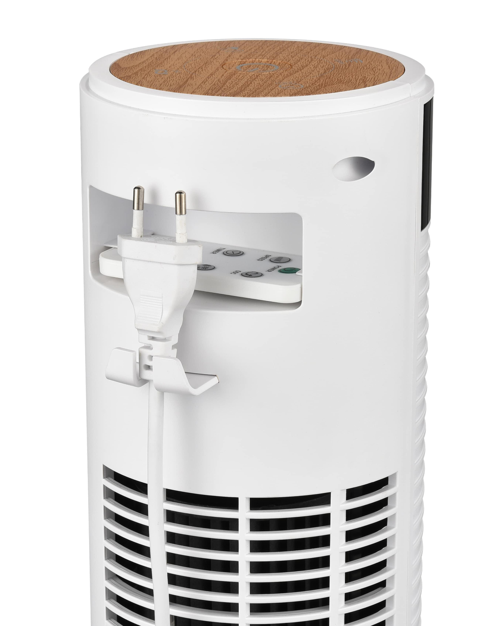 BECOOL BC96TU2101F Turmventilator (3 Geschwindigkeitsstufen, 3 Windmodi, LED-Display, Fernbedienung, 12h Timer, Oszillation, Ionisator, 45 Watt, Höhe 96 cm, Weiß)