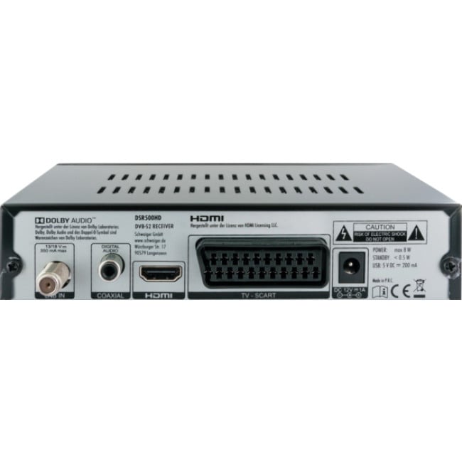  Schwaiger DSR500HD Full HD SAT-Receiver (vorprogrammiert Plug and Play für Astra und Türksat)