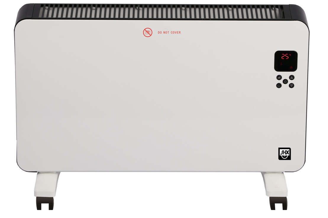  SHX Konvektor SHX22HEAT100, 2.000 Watt, LED-Anzeige, Fernbedienung, Timer, Kippschutz, Standfüße, mit Rollen, Farbe weiß/schwarz