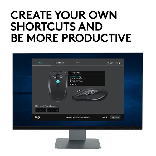 Logitech MX Anywhere 2S Wireless Mobile Mouse Maus Büro rechts RF Wireless + Bluetooth 4000 DPI Logitech MX Anywhere 2S Wireless Mobile Mouse Maus Büro rechts RF Wireless + Bluetooth 4000 DPI
