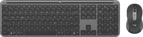 Logitech MK950 Signature Slim Tastatur Maus enthalten Büro RF Wireless + Bluetooth QWERTZ Deutsch Graphit