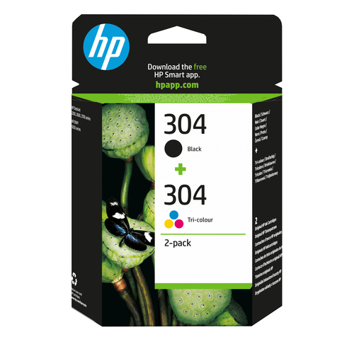 HP 304 2er-Pack Schwarz/Cyan/Magenta/Gelb Original Tintenpatronen