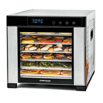 ROMMELSBACHER DA 900 Dörrautomat (600W, Edelstahl, 0,57 m² Dörrfläche, Timer, Temperatureinstellung, LED-Display, 6 Dörrgitter)