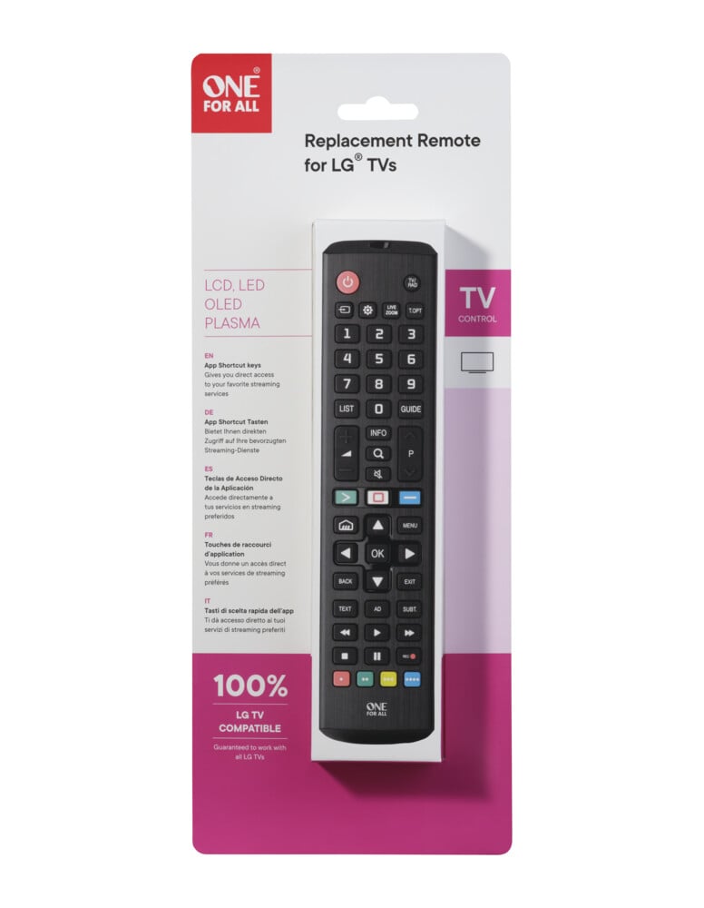  ONE FOR ALL URC4911 LG 2.0 Fernbedienung (Streaming App Shortcut Key)