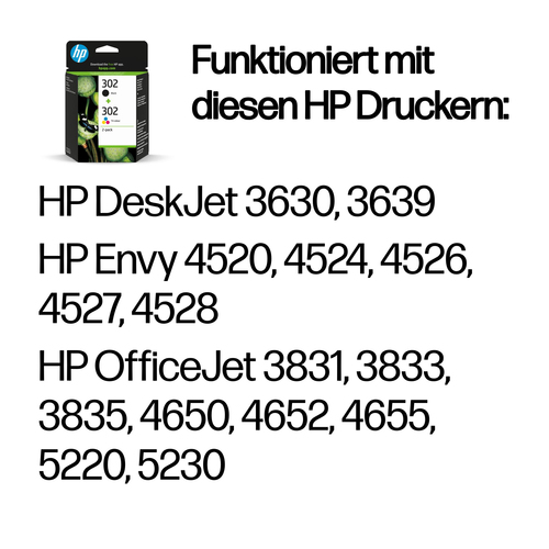 HP 302 2er-Pack Schwarz/Cyan/Magenta/Gelb Original Druckerpatronen