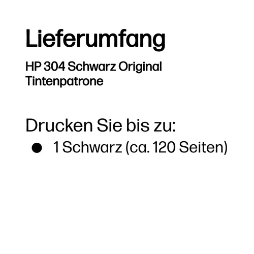 HP 304 Schwarz Original Tintenpatrone