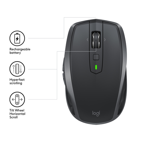 Logitech MX Anywhere 2S Wireless Mobile Mouse Maus Büro rechts RF Wireless + Bluetooth 4000 DPI Logitech MX Anywhere 2S Wireless Mobile Mouse Maus Büro rechts RF Wireless + Bluetooth 4000 DPI