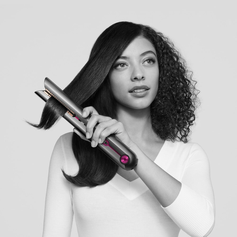  DYSON Corrale Nickel/Fuchsia Haarglätter (Akku, kabellos, biegsame Heizplatten, Mangan-Kupfer-Legierung, schonend, weniger Haarschäden, Hybridmodus, Locken, Beach-Waves)