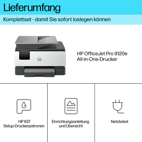 HP OfficeJet Pro 9120E Wireless All-in-One Farbe Drucker, Instant Ink; Beidseitiger Druck