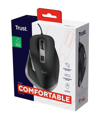 Trust Fyda Maus Büro Rechts USB Typ-A Optisch 5000 DPI
