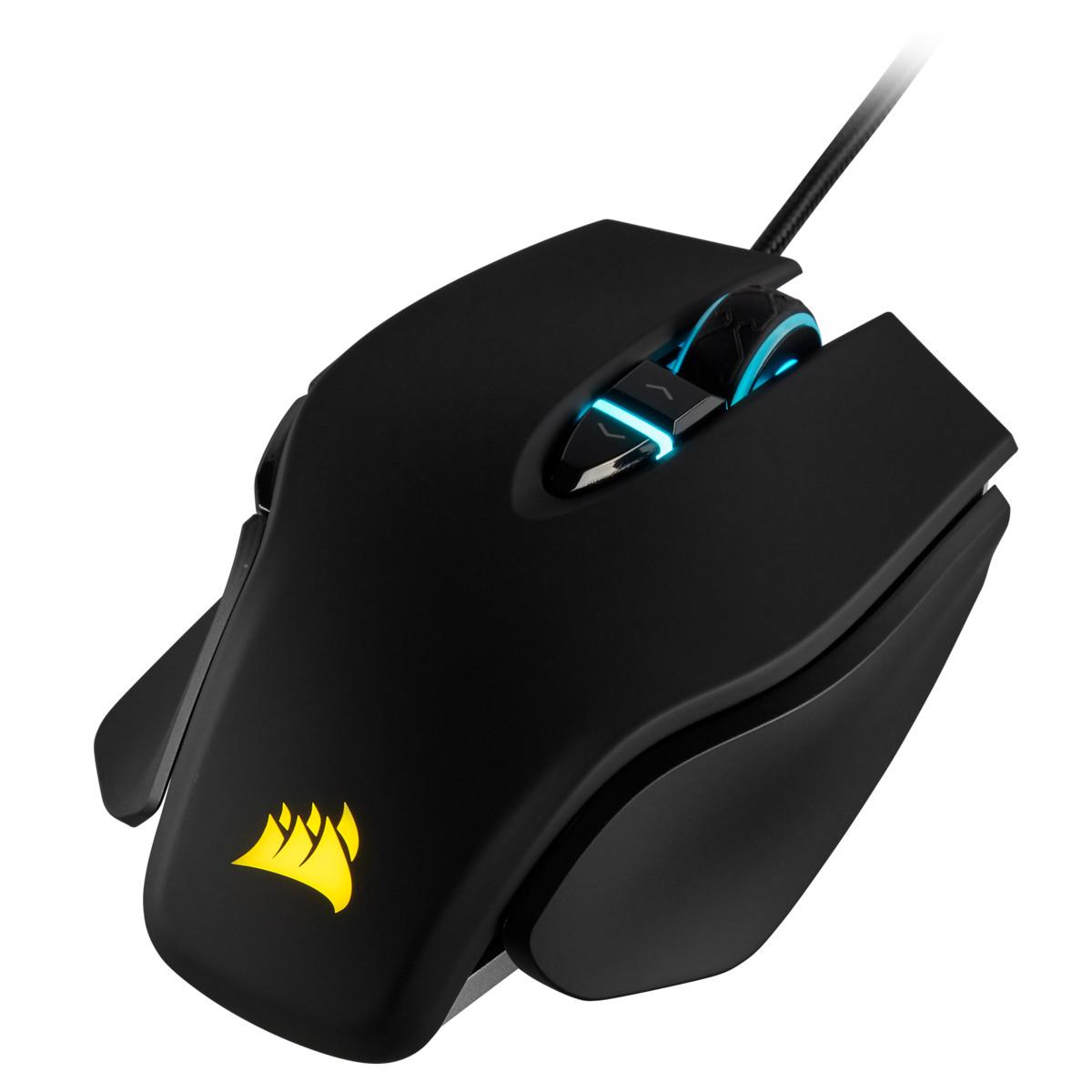 Corsair M65 RGB ELITE schwarz Gaming-Maus (Backlit RGB LED / 8 Tasten / kabelgebunden / USB / 18.000 DPI / optisch)
